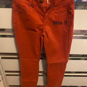 Burnt orange jeans size 3